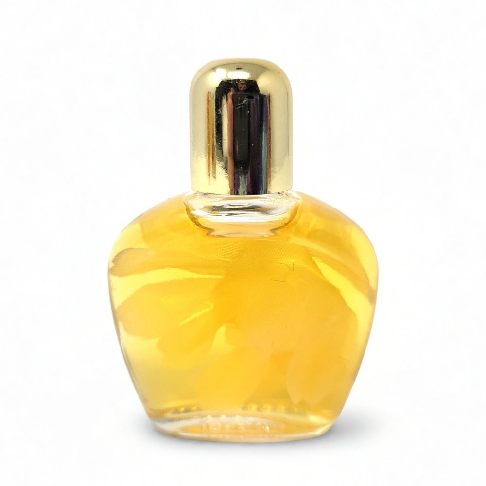 Braun Vintage Miniature Perfume Bottle 0.5 oz Glass Vessel Metallic Cap Vanity